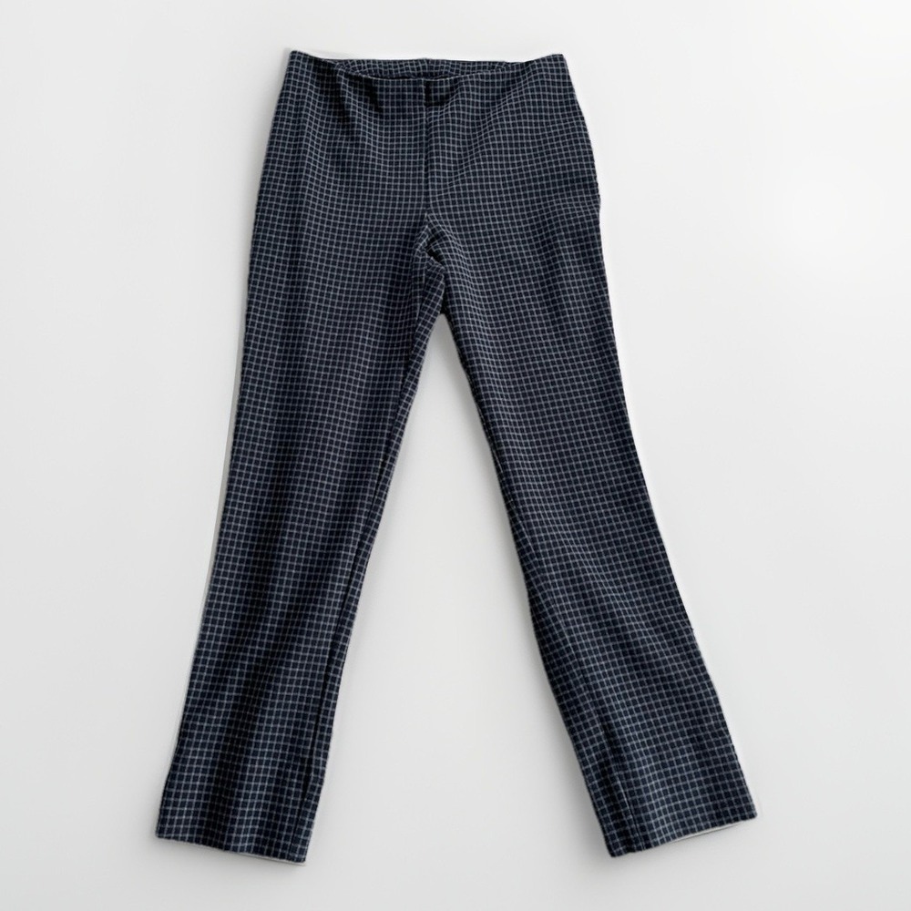 J. Jill Pants Womens Small‎ Petite Ponte Slim Leg Grid Print Pull On Stretch Mid